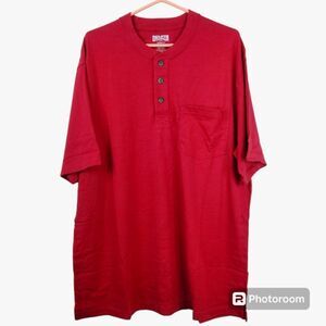 Duluth Trading Co Mens Long Tail Single Pocket Oversized SS Henley Tee Large